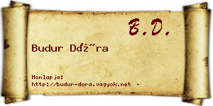 Budur Dóra névjegykártya